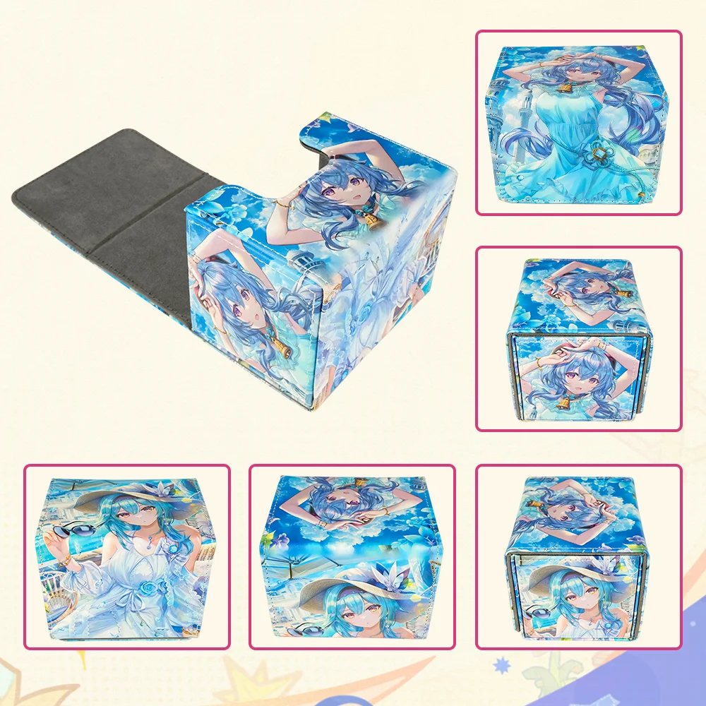 PU Anime Card Deck Box TCG Storage Box Fits 150+ Single Sleeved Cards