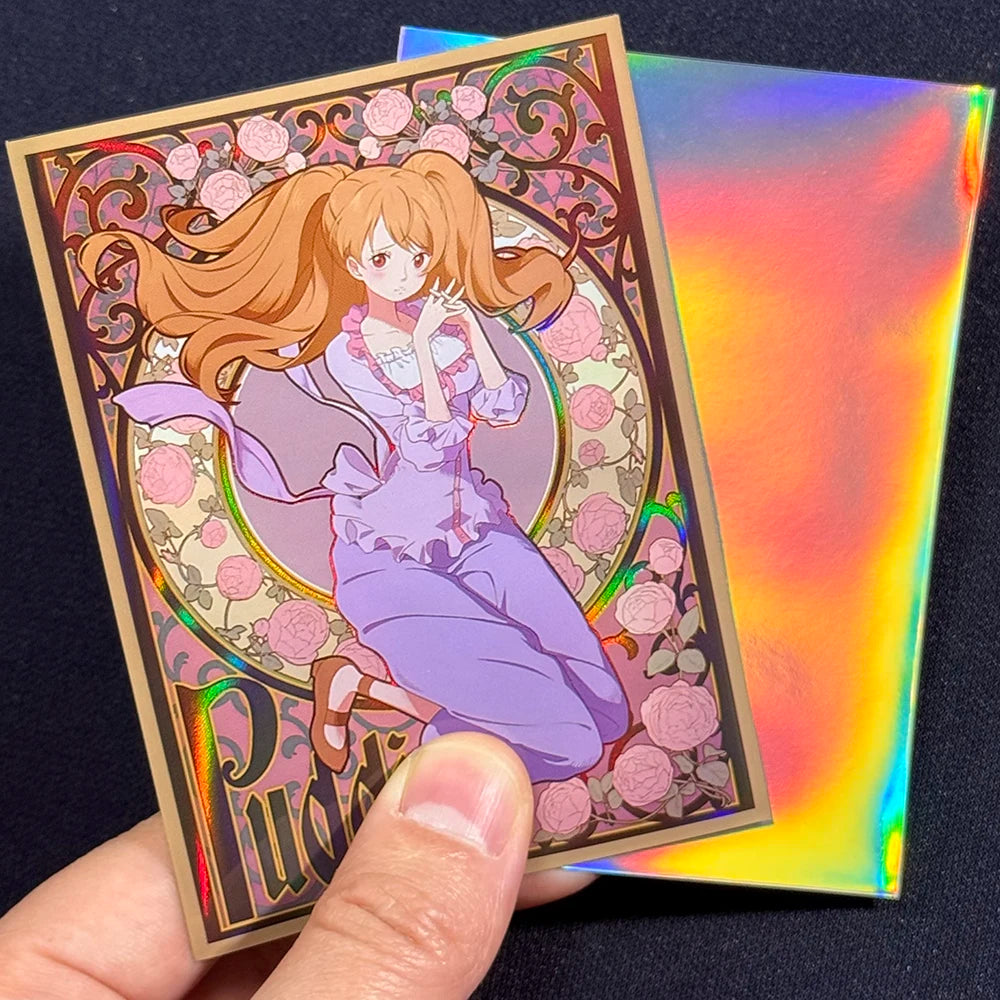 60PCS Foil Card Sleeves Sunflower Carrot Rose TCG Protectors MTG OPCG