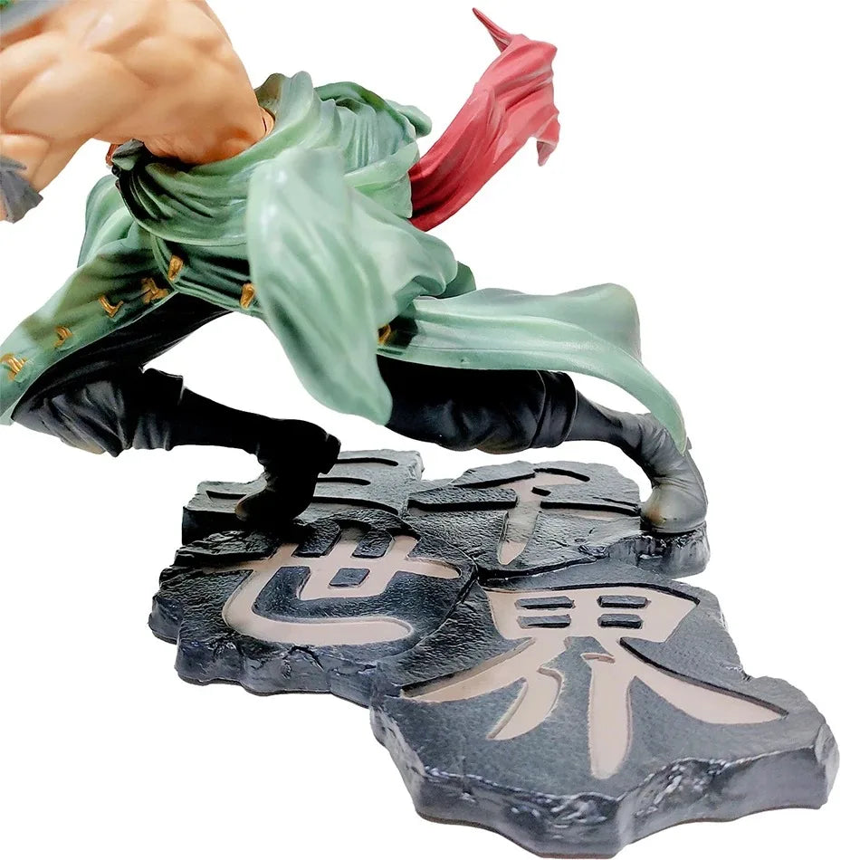 18CM One Piece Luffy Zoro Three-Blade PVC Action Figure Model Collectible