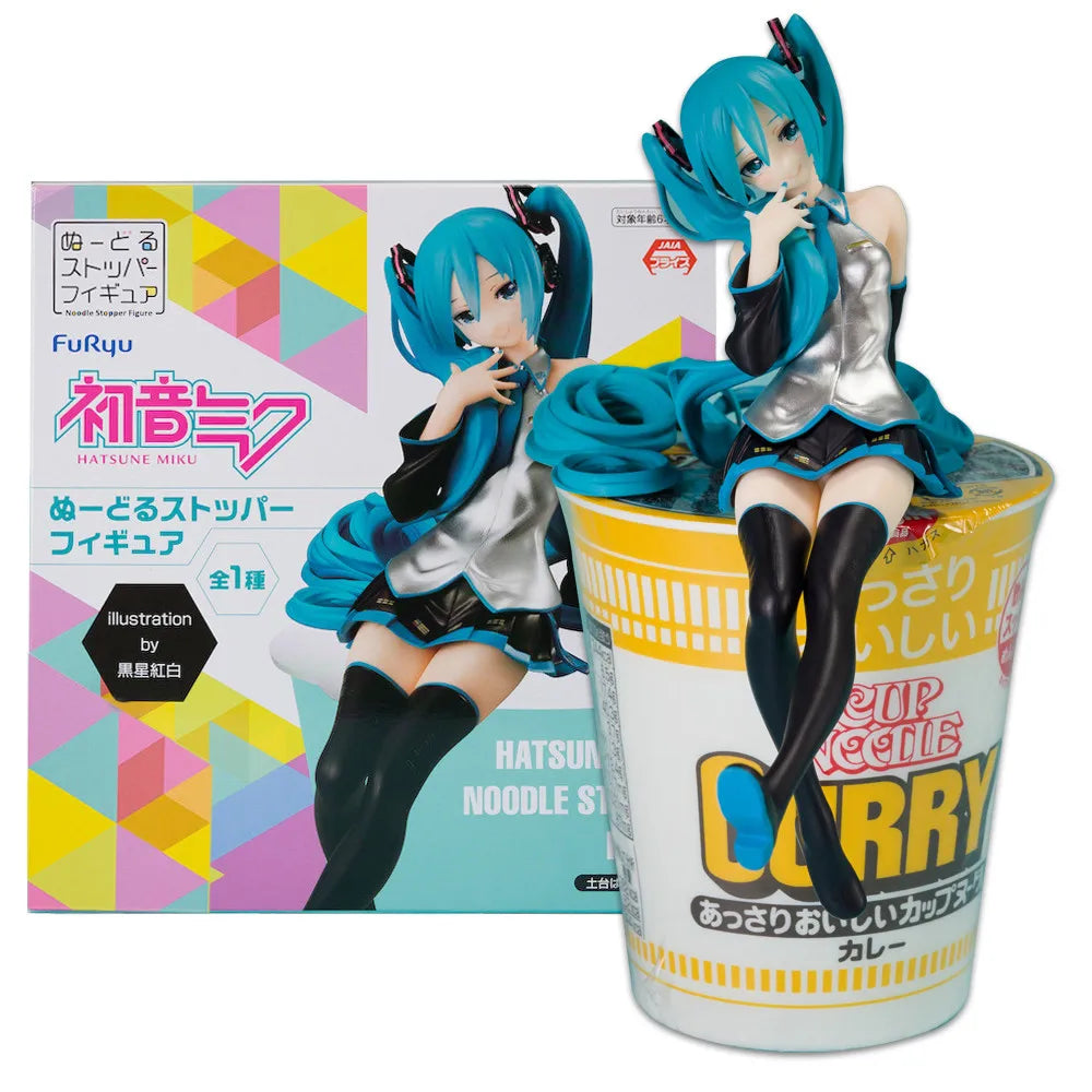 17CM Hatsune Miku Noodle Stopper Figure PVC Desktop Ornament Toy