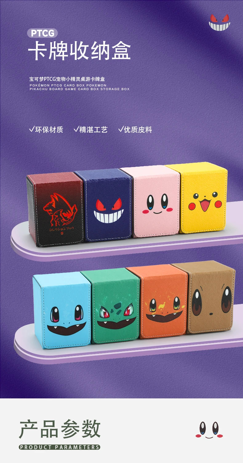 Anime Pokemon Fennekin Togepi Piplup Lugia Deck Box TCG Dice Box