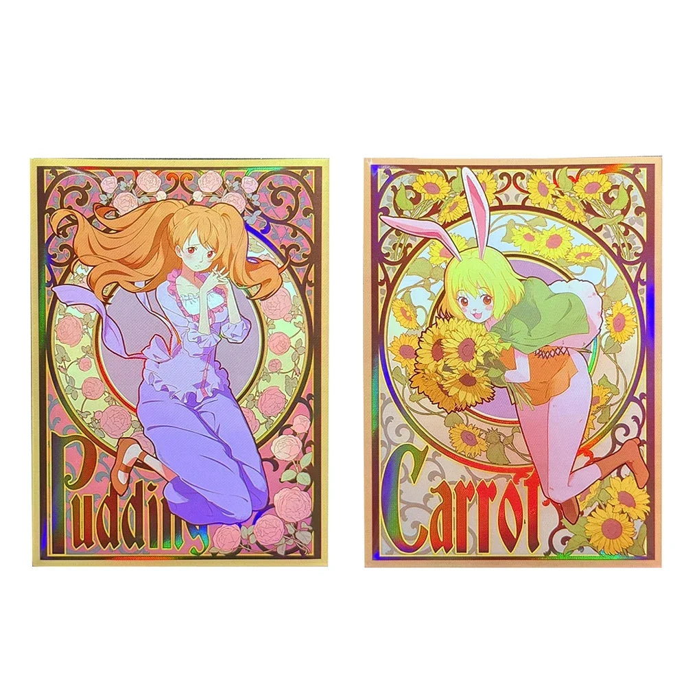 60PCS Foil Card Sleeves Sunflower Carrot Rose TCG Protectors MTG OPCG