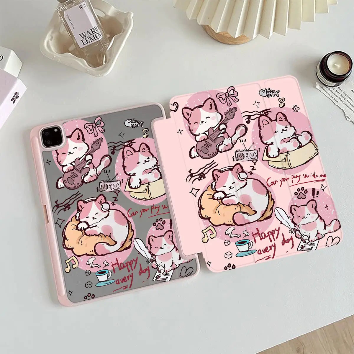 Musical Cat Smart Case for iPad 10.2 11 12.9 Air Pro 6th 5th 2025