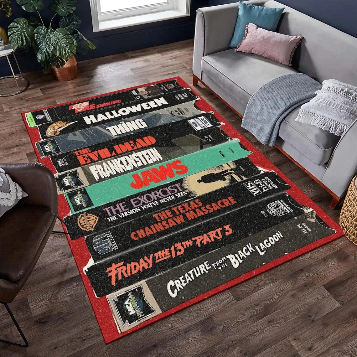 **** Vintage Horror VHS Film Print Rug Retro Carpet Living Room Bedroom Decor