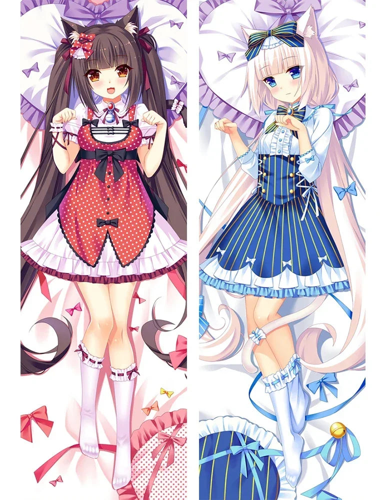 WAIFU Japanese Anime Dakimakura Pillowcases NEKOPARA Chocolat Azuki Coconut
