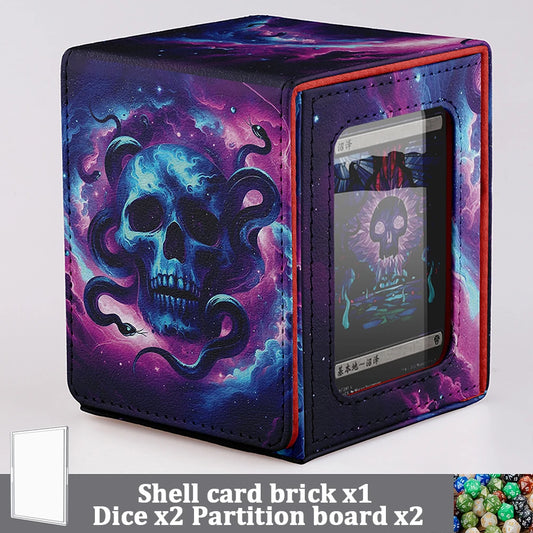 Swamp Mana Double-Deck Commander Box – PU Leather Card Storage for 100+ Sleeved MTG / TCG Cards