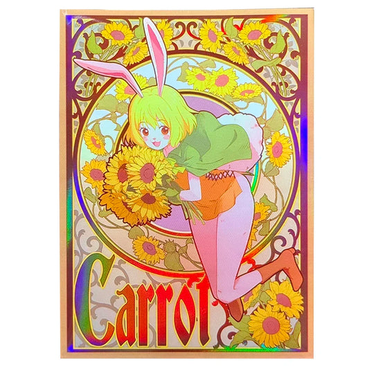 60PCS Foil Card Sleeves Sunflower Carrot Rose TCG Protectors MTG OPCG