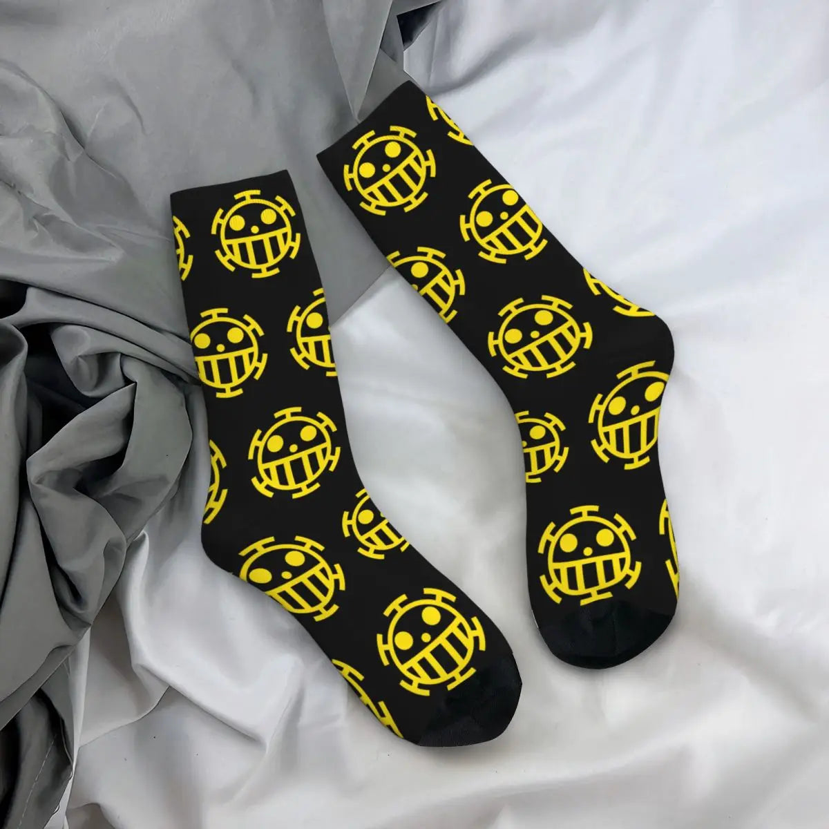 Anime Men's Socks Harajuku Luffy Zoro Trafalgar Law Unisex Crew Socks