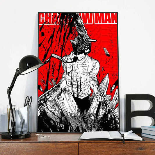Chainsaw Man – Black & Red Manga Rampage Poster