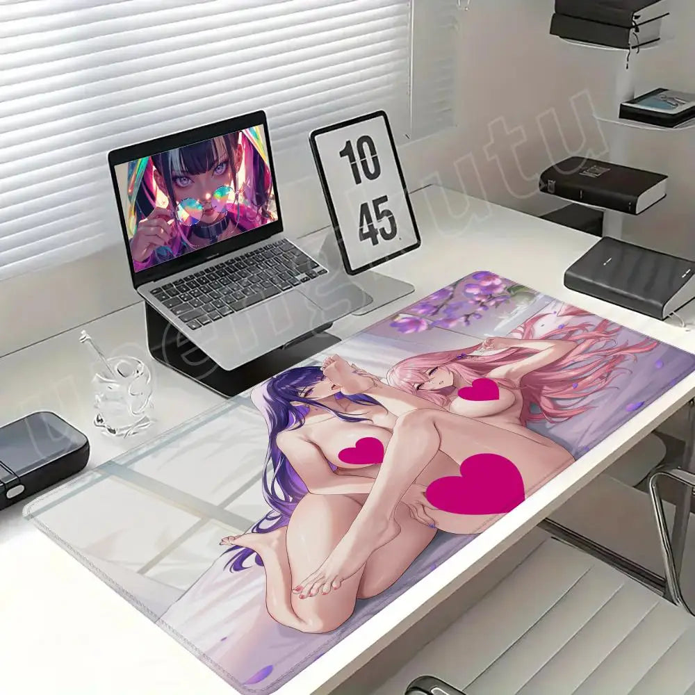 Raiden Shogun x Yae Miko Erotic Mouse Pad – NSFW Desk Mat XXL Anime Gaming Mat