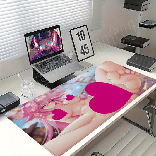 NSFW Pink-Haired Anime Girl Gaming Mouse Pad XXL Topless Hentai Desk Mat R18 Playmat