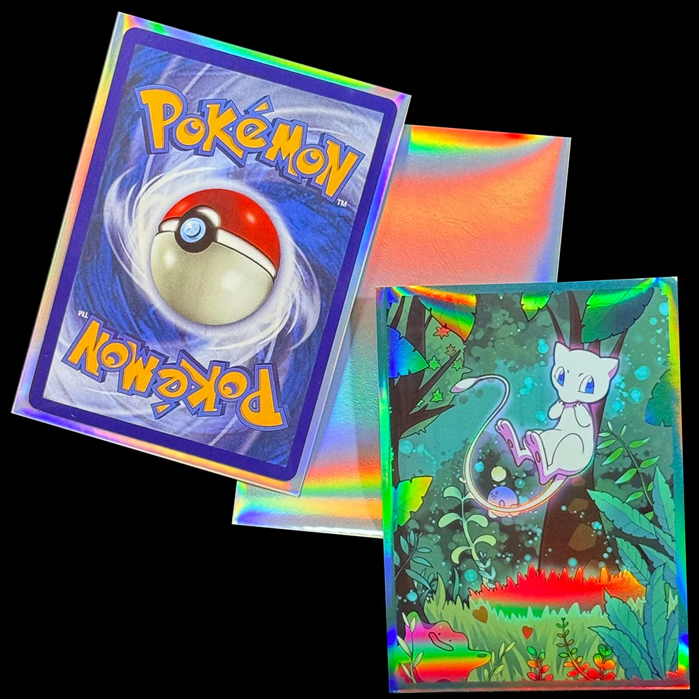 60PCS Holographic Mewtwo Card Sleeves PTCG Protective Covers 67x92mm