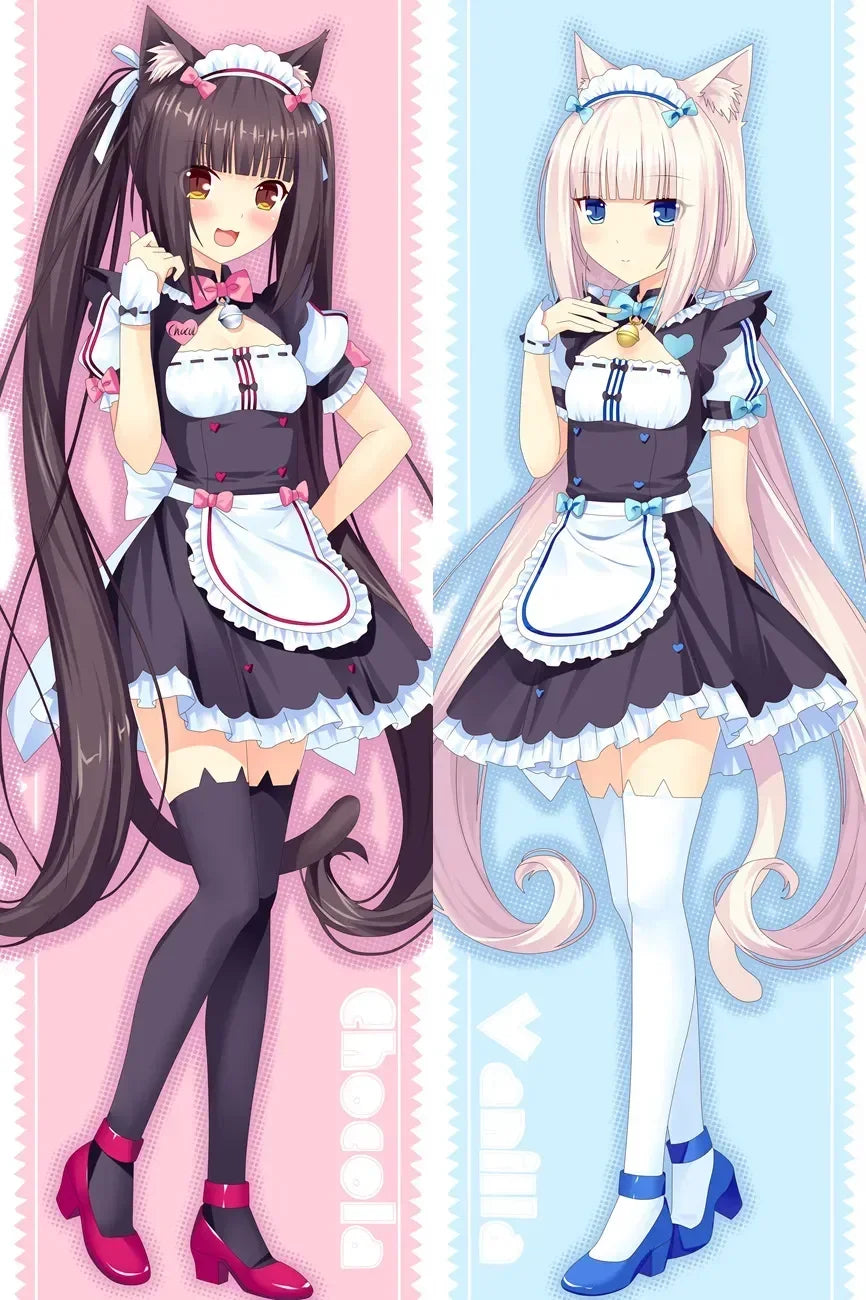 WAIFU Japanese Anime Dakimakura Pillowcases NEKOPARA Chocolat Azuki Coconut