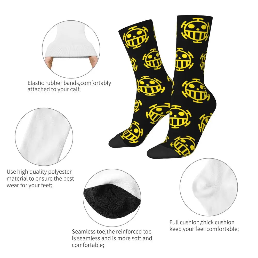 Fashion Men's Anime Socks Tony Tony Chopper Luffy Zoro Law Unisex Crew