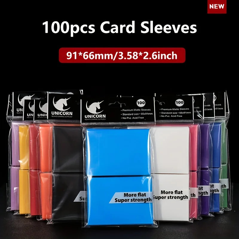 100PCS Matte Green Card Sleeves – 66x91mm Standard Size TCG Protectors