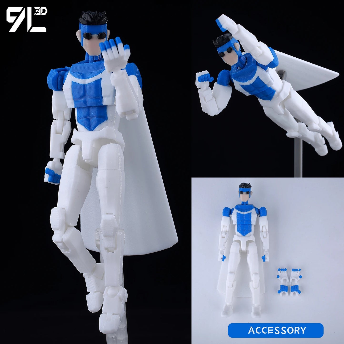 9L3D “Lucky Dummy 13” Invincible (Whiteout Variant) Figure – 5.5-Inch Invincible Action Model