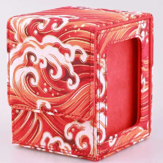 Red Ocean Wave 100+ Card Deck Box for MTG, TCG, CCG