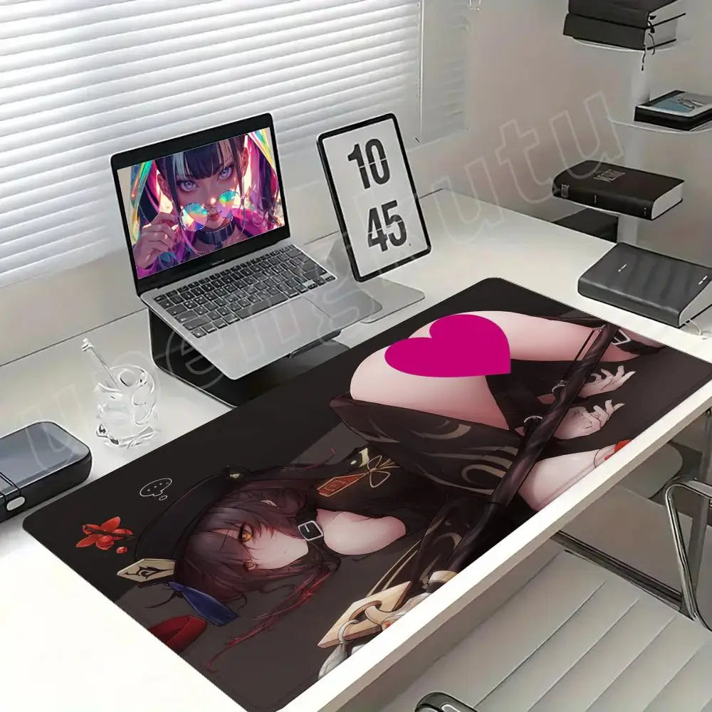 NSFW Genshin Anime Girl Mouse Pad XXL Sexy Gaming Desk Mat Non-Slip Rubber Base Playmat