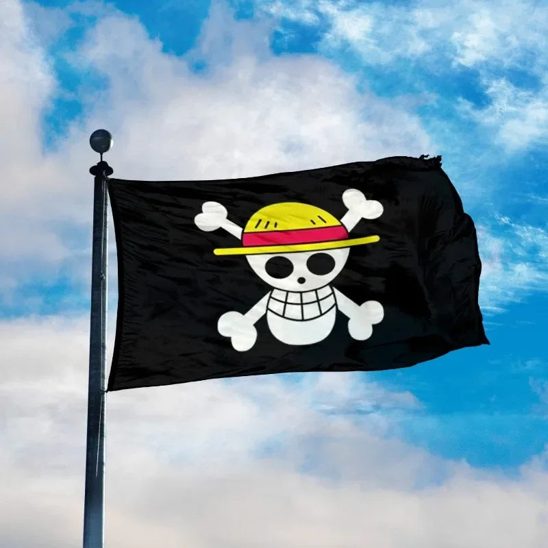 One Piece Monkey D. Luffy Skull Flag 90x150CM Polyester Banner Home Decor