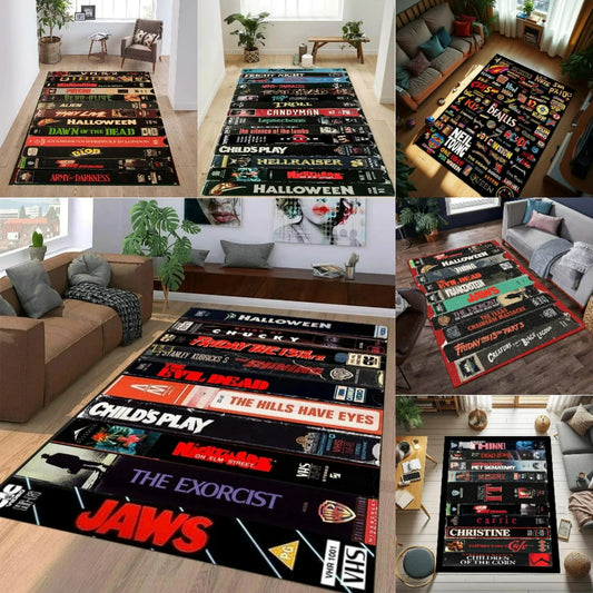 **** Vintage Horror VHS Film Print Rug Retro Carpet Living Room Bedroom Decor