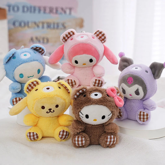 Sanrio Kawaii Plush Keychain Doll Hello Kitty My Melody Kuromi Cinnamoroll