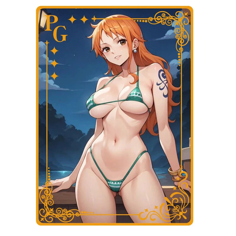 Goddess Story Metal Card Anime Swimwear Girl Collection