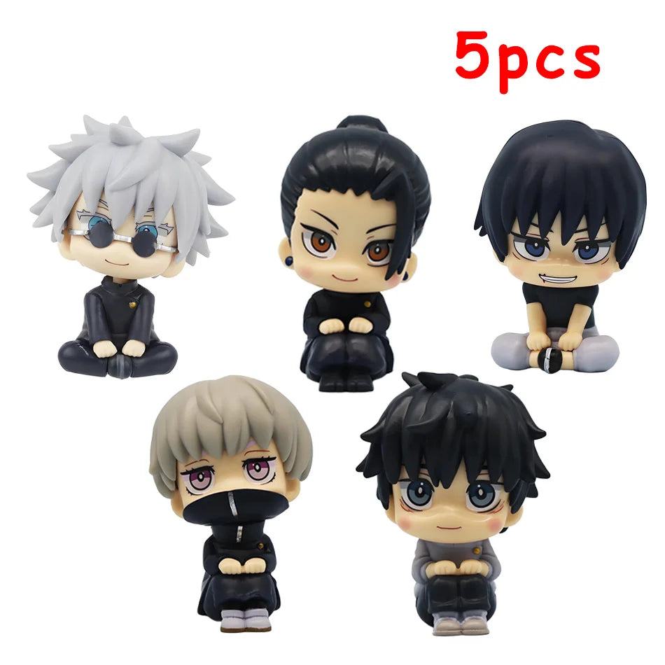 5Pcs Jujutsu Kaisen Yuji Itadori Gojo Satoru Q Ver. PVC Action Figures Set