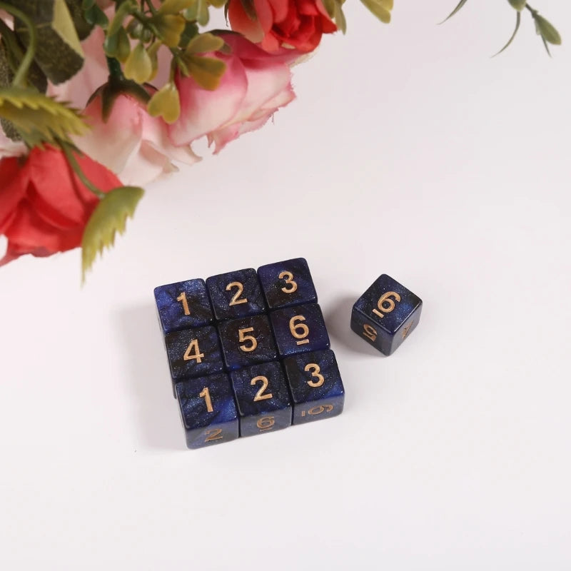 10pcs 15mm Multicolor Acrylic Cube Dice Set for Table Games Toy