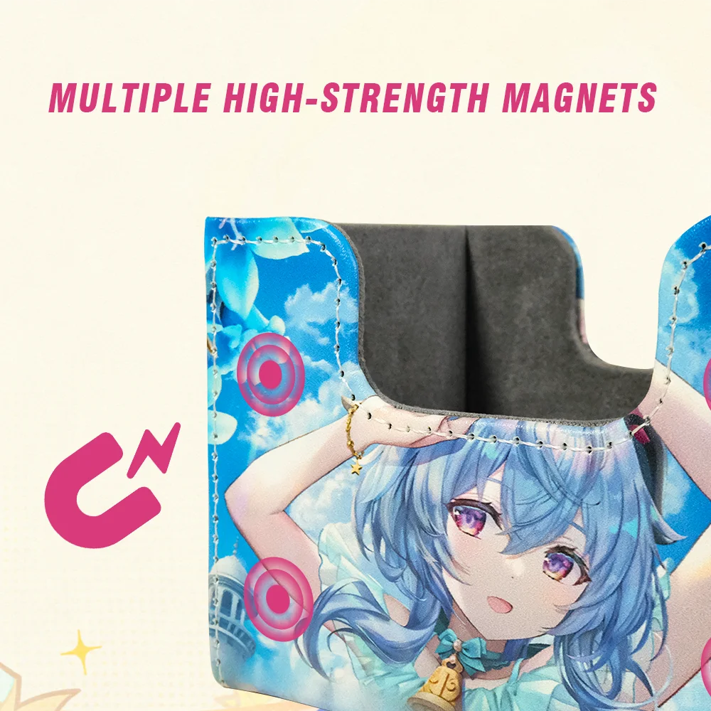PU Anime Card Deck Box TCG Storage Box Fits 150+ Single Sleeved Cards