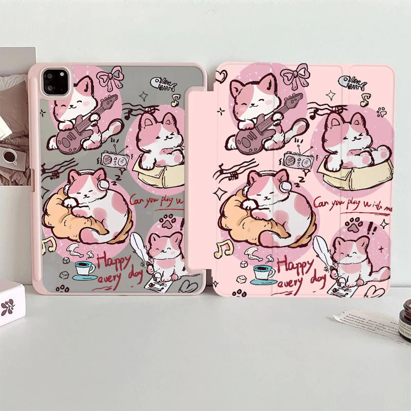 Musical Cat Smart Case for iPad 10.2 11 12.9 Air Pro 6th 5th 2025