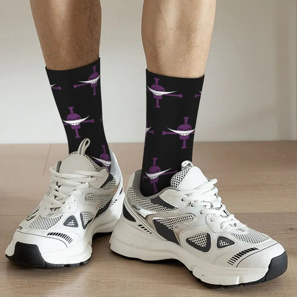 Anime Men's Socks Harajuku Luffy Zoro Trafalgar Law Unisex Crew Socks