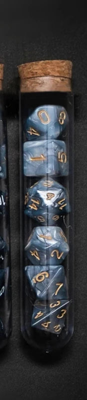 Transparent Polyhedral D&D Dice Set 7 Pieces RPG Fantasy Potion Flask