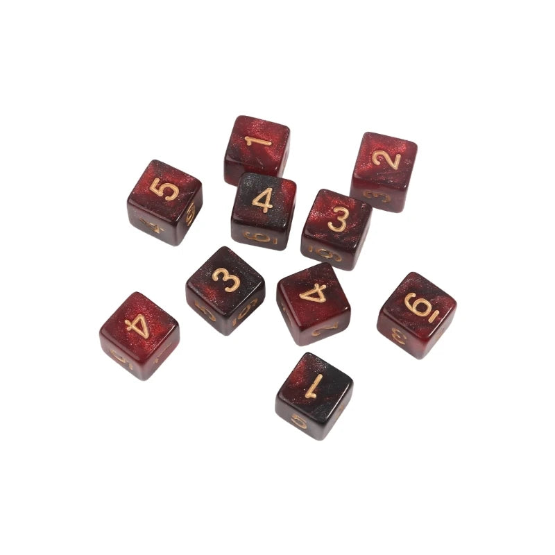 10pcs 15mm Multicolor Acrylic Cube Dice Set for Table Games Toy