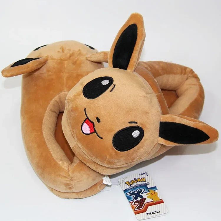 Pokemon Snorlax Plush Slippers Winter Warm Cotton Shoes Couple Gift