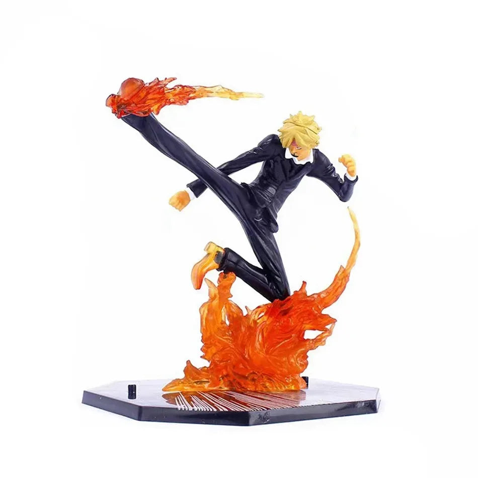18CM One Piece Luffy Zoro Three-Blade PVC Action Figure Model Collectible