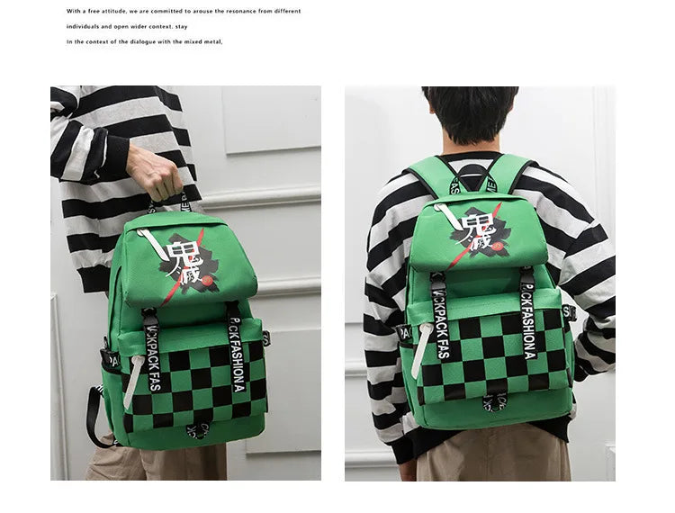 Demon Anime Waterproof Sport Backpack Gym Bag for Travel and Fitness