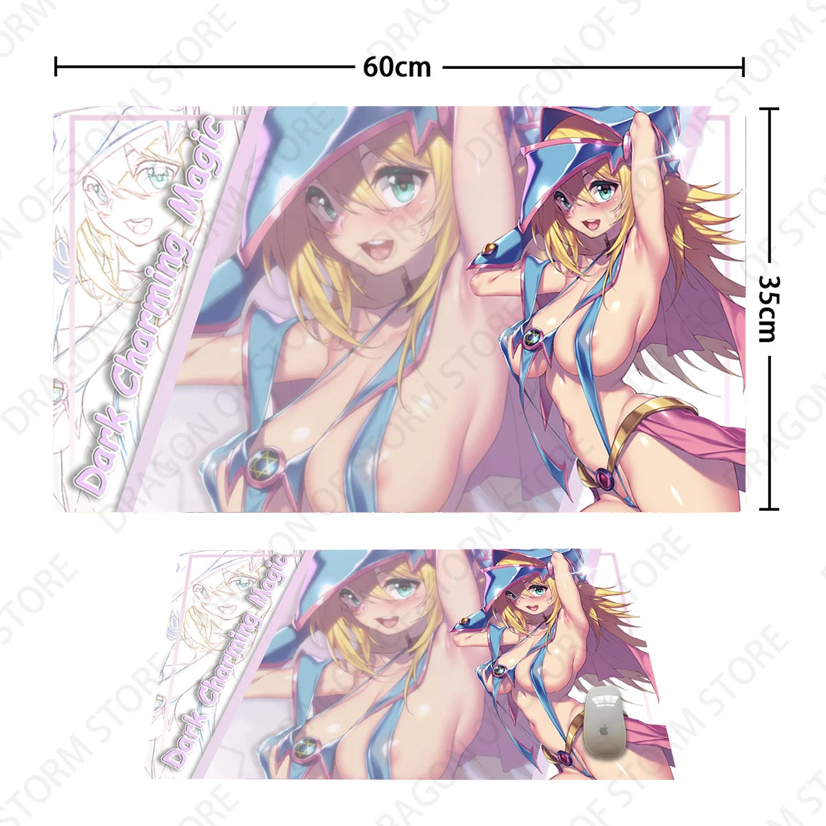 YuGiOh Dark Magician Girl TCG Playmat Rubber Mouse Pad Gaming Mat