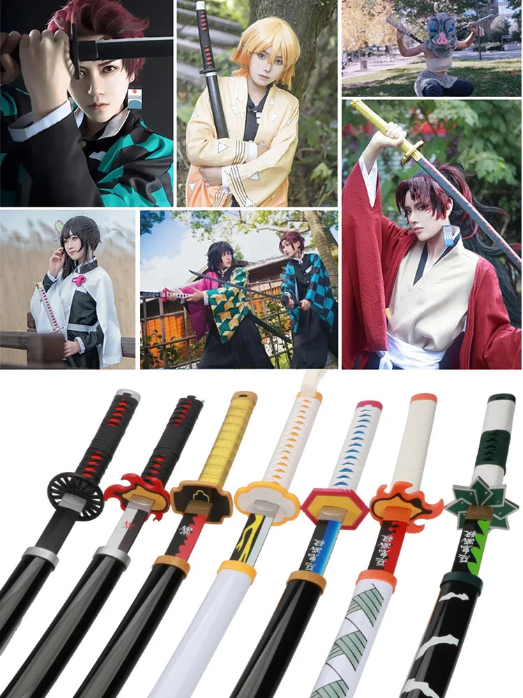 Tanjiro Blue Sword – Demon Slayer Bamboo Katana Cosplay Replica