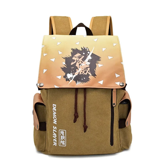 Demon Slayer Canvas Backpack Nezuko Tanjirou Zenitsu Giyuu Schoolbag Gift
