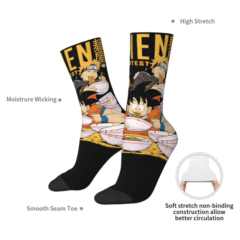 Anime Men's Socks Harajuku Luffy Zoro Trafalgar Law Unisex Crew Socks