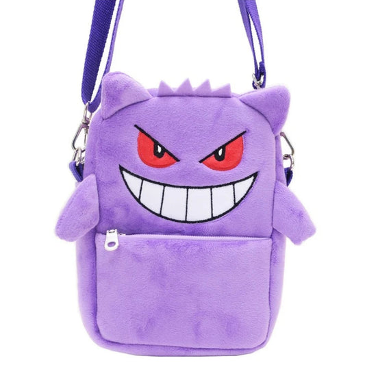 Gengar Plush Shoulder Bag – 8" Pokémon Ghost Crossbody Purse with Front Pocket