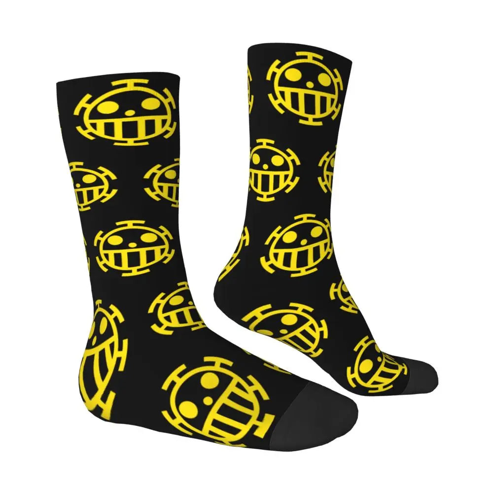 Anime Men's Socks Harajuku Luffy Zoro Trafalgar Law Unisex Crew Socks