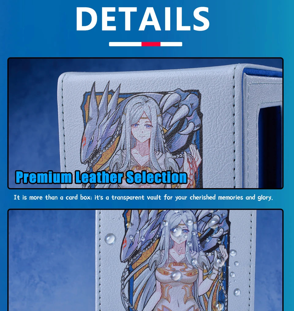Maiden of White Dragon TCG Deck Box Magnetic PU Leather 120+ Cards