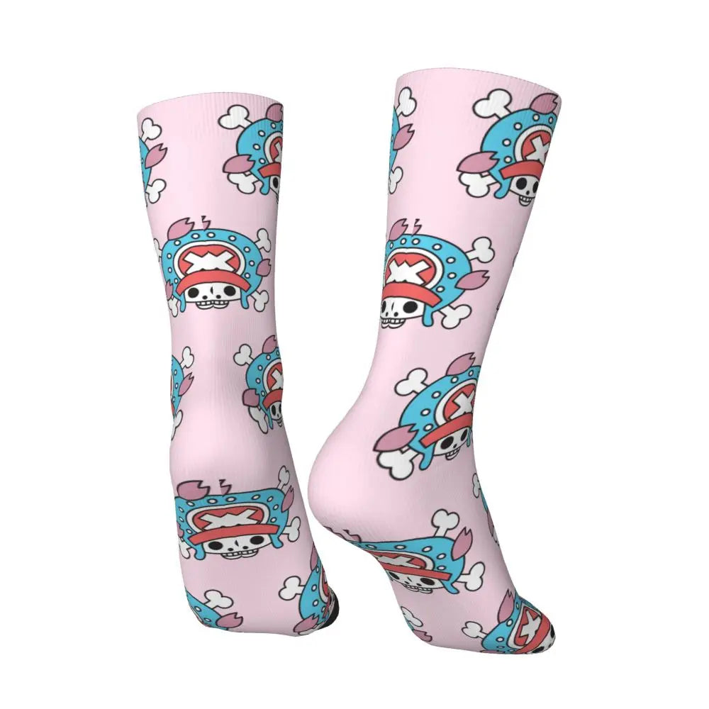 Fashion Men's Socks Harajuku Anime Luffy Zoro Law Crew Unisex Socks