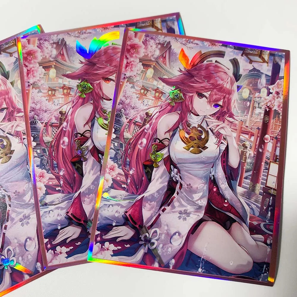 **** 60PCS Genshin Impact Anime Card Sleeves for PTCG MGT PKM WS Trading Cards