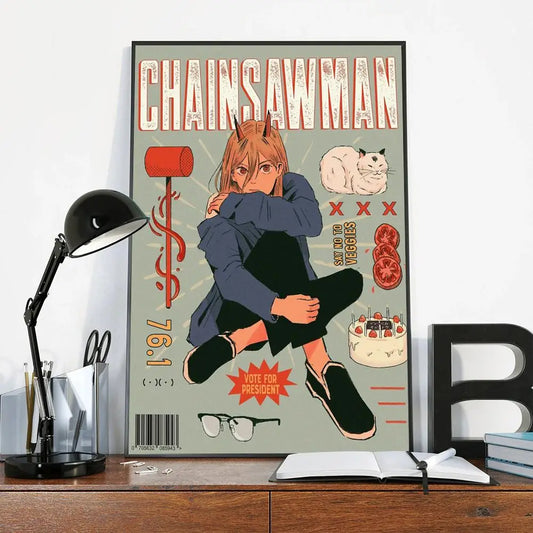 Chainsaw Man – Power Retro Pop-Art Poster