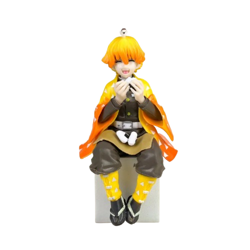 Zenitsu Agatsuma Sitting Pose Action Figure – Demon Slayer Anime PVC Collectible