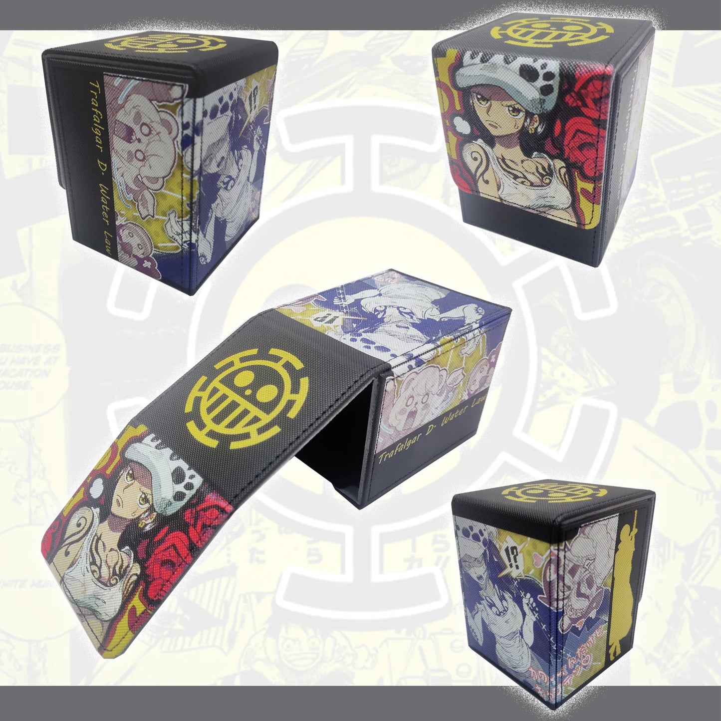 One Piece Law Collection Card Storage Box High-End PU Leather