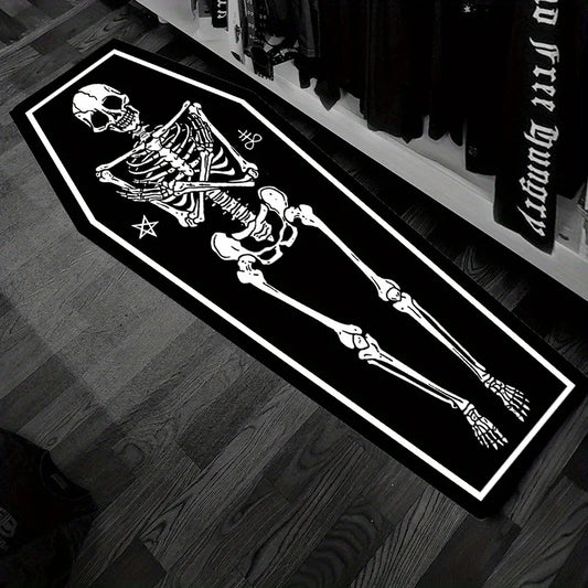 **** VIKAMA Gothic Skull Coffin Carpet Bedside Rug Halloween Home Decor