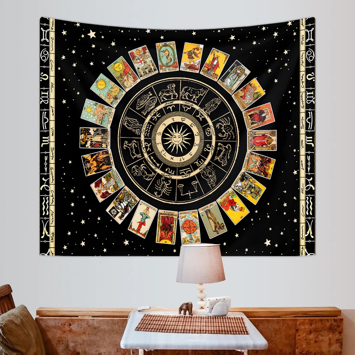 **** 1pc Tarot Card Tapestry Twelve Constellations Sun Moon Starry Sky